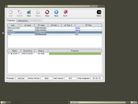 Ophcrack vista free live cd linux download